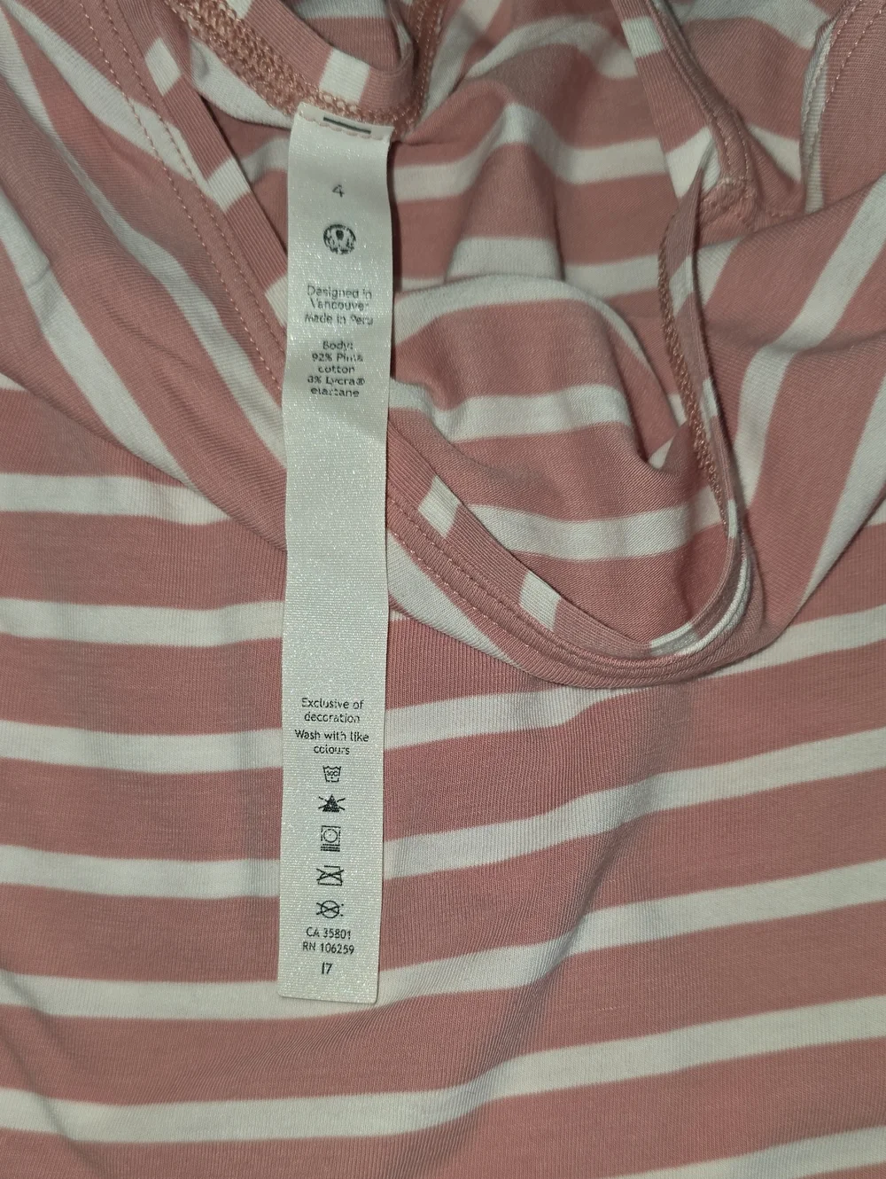 Lululemon Back In Action Long Sleeve in Yachtie Stripe Pink Pastel White Size 4